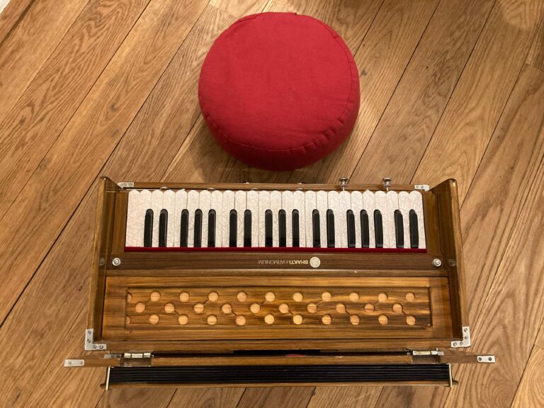 Harmonium und Yogakissen